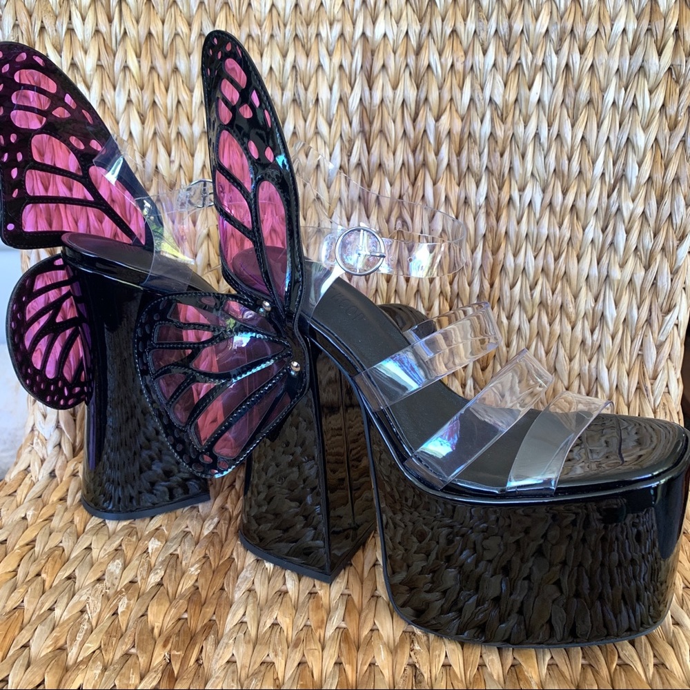 New Current Mood x Dolls Kill 🦋 Butterfly Platform Sandals - Picture 6 of 10